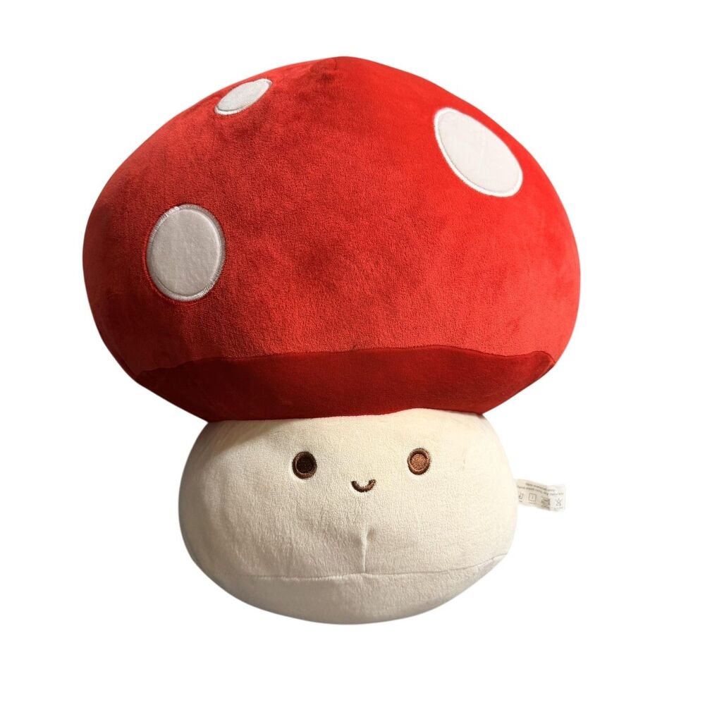 Kawaii Mushroom Plush Stuffed Toy Medium Red White Soft Cute Toadstool Pillow